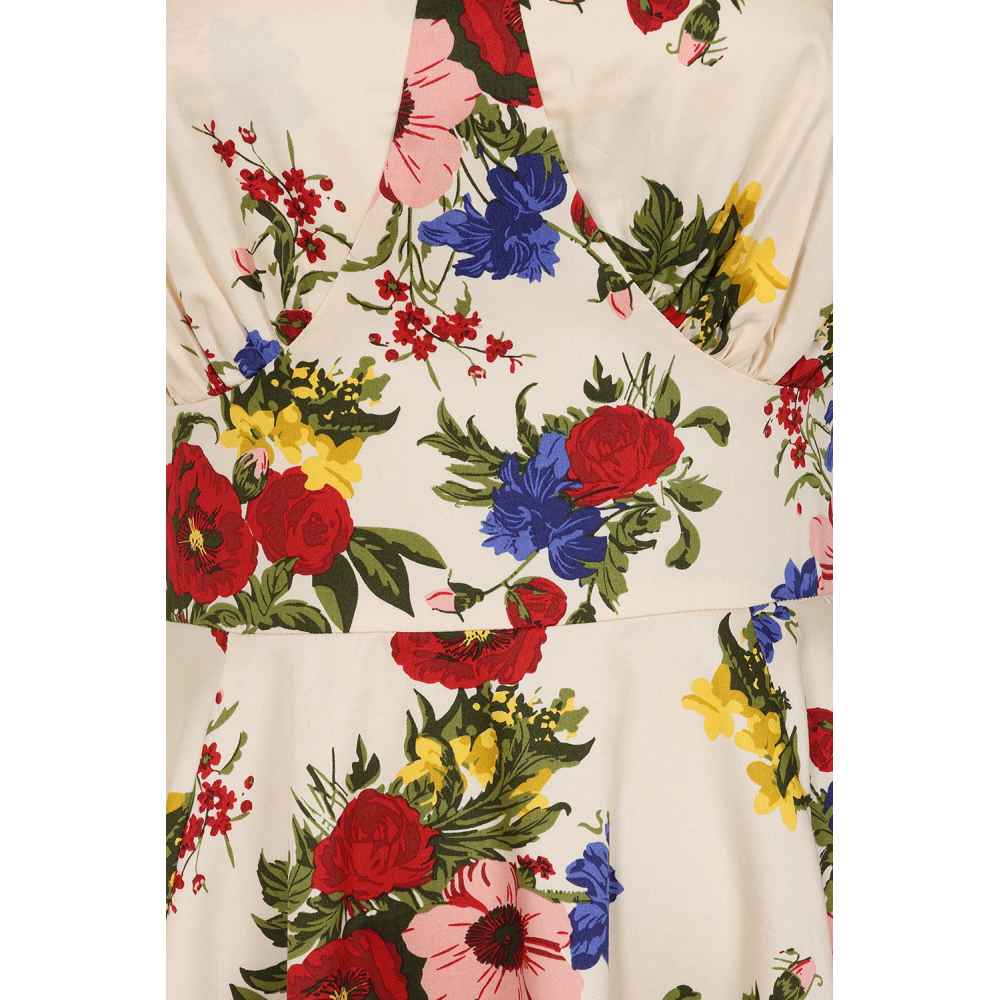 Banned - Sophie Floral Serenade Swing Flare jurk - Creme